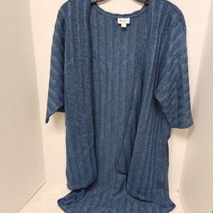 Lularoe Lindsay Kimono Open Front Sweater Teal Blue Sz Small New